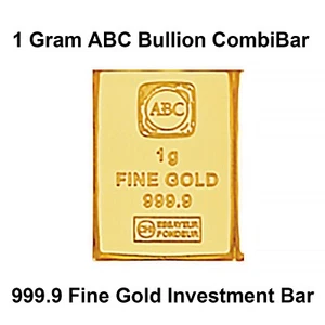 0.50 Grams 999.9 Fine Solid 24Kt Gold Certified Bullion Ingot Bar ABM Certifiers - Picture 1 of 4