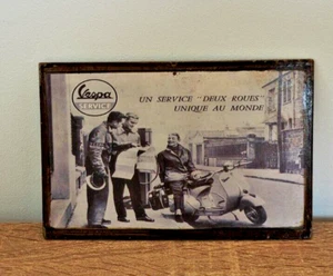 Plaque Métal Vespa Scooter Italie Publicité 17,5x11,5 Vintage  - Picture 1 of 2