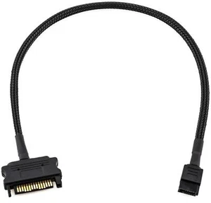 CRJ Slimline SATA Netzteilkabel - 12 Zoll (30 cm), schwarz eingehüllt - Power... - Bild 1 von 4
