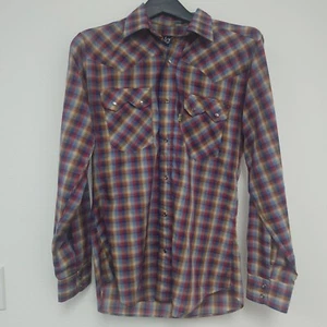 Camisa Levis Vintage Años 70 Para Hombres M EE. UU. Perla A Presión Con Botones 2 Botones Bolsillos  - Imagen 1 de 5