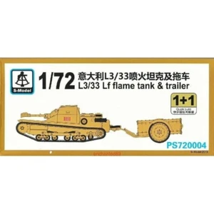S-Model 1/72 Italian L3/33 Lf Flame Tank & Trailer 1+1 Plastic Model Kit WWII - Picture 1 of 3