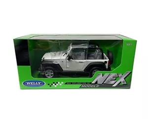 1/24 - 1/27 Welly 2007 Jeep Wrangler Rubicon Convertible Diecast White 22489 - Picture 1 of 1