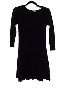 Incredibly Soft! Navy Small Women's Knit Dress Pleated Skirt Drop Waist Shosanna - Picture 1 of 12