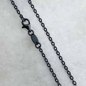 Oxidiertes Sterlingsilber Halskette - 2,3 mm starkes Flachkabel (16""-36") - Bild 1 von 5