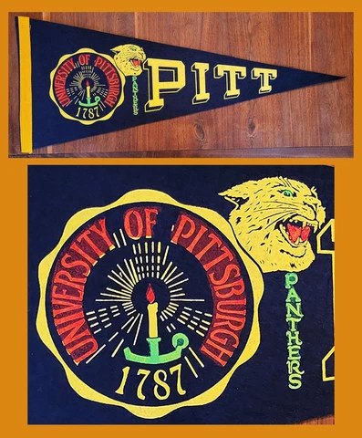 VINTAGE 1960’s University of Pittsburgh Panthers Football Pennant! WOW! Cover