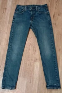 Pantalones de mezclilla Levis 502 para hombre 30x30 azul cónico calce elástico lavado oscuro flexible - Imagen 1 de 16
