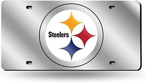 Pittsburgh Steelers Premium Laser Cut Tag License Plate, Mirrored Acrylic...