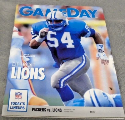 1991 PRO FOOTBALL NFL GAMEDAY MAGAZINE GREEN BAY PACKERS VS DETROIT LIONS RARE - Image 1 of 4