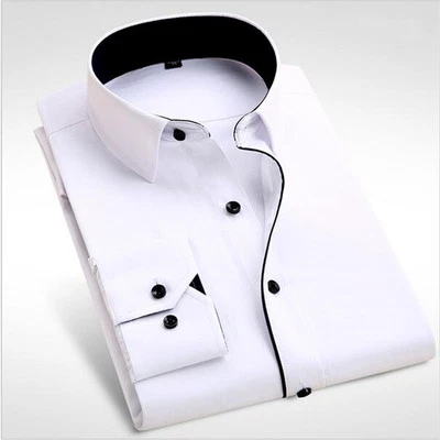 Brand New Men's Dress Shirts Men Elegant Long Sleeve Formal Business Shirt S-4XL - Image 1 of 4