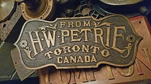 Antike H W Petrie Dampfmaschinen & Maschinen Emporium Cyclorama Toronto Plakette - Bild 1 von 9