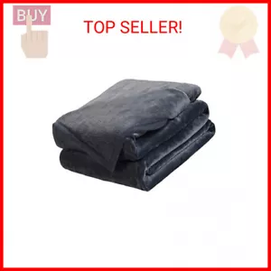 Soft Queen Size Blanket All Season Warm Microplush Lightweight 90"x90" Dark Grey - Picture 1 of 2