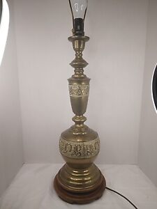 Excellent James Mont 1950s Asian Inspired Solid Brass Antique lamp WORKS