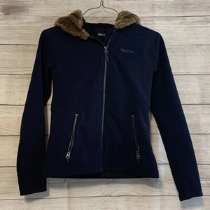 Marmot Womens Navy Long Sleeve Full Zip Pockets Hooded Jacket Size XS - Picture 1 of 5
