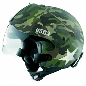Open Face Scooter Motorcycle Helmet Osbe Gpa Aircraft Tornado Army Camo Multicam - Picture 1 of 6