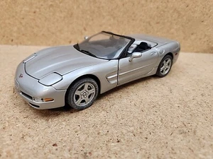 1/24 Franklin Mint 1998 Silver Corvette Convertible Dicast Car Only No Top - Bild 1 von 13