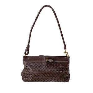 BOTTEGA VENETA Intrecciato Brown Leather Shoulder Bag - Picture 1 of 13