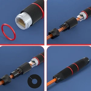 2 szt. złącze dokujące RJ45 sieć Ethernet prosta wodoodporna głowica DR - Zdjęcie 1 z 14