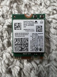 Intel Dual Band Wireless AC-3160NGW 802.11ac M.2 WiFi Card + Bluetooth 4.0 - Picture 1 of 2