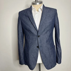 Banana Republic Slim Fit Cotton Blazer Mens 44L Blue Casual - Picture 1 of 10