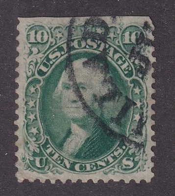 MATT'S STAMPS SCOTT #68 GEORGE WASHINGTON 10-CENT, 1861-62, USED XF-90 CV$300 - Image 1 of 3