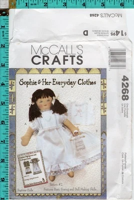 "Sophie's Lingerie & Playmate Doll" ©2003 McCall's Crafts Pattern 4268 UNCUT - Image 1 of 3