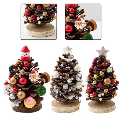 Natural Pinecone Mini Christmas Tree for Festive Desk and Shelf Decoration - Image 1 of 4