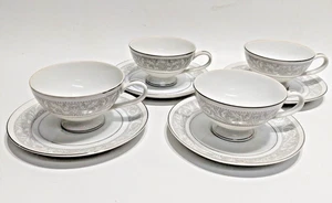 Imperial China Whitney Tassen und Untertassen Set 4 Dalton Gray Band - Bild 1 von 4