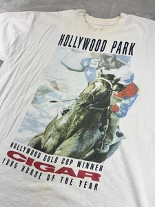 Vintage 90s HOLLYWOOD PARK Cigar Shirt Mens Large Horse Racing Equestrian 1995 - Bild 1 von 12