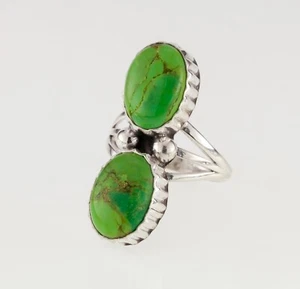 Stupefacente Verde Turchese Argento Sterling Anello Da Running Bear, Misura 9 - Foto 1 di 3