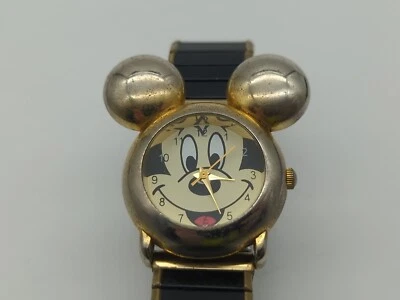  MODEL DISNEY MICKEY HEAD WATCH LOOK METAL FACE NEW BATTERY  - Image 1 of 4