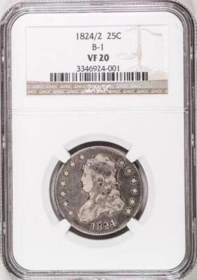 1824/2 Capped Bust Quarter VF20 NGC, Very Fine #2716 - Image 1 of 3