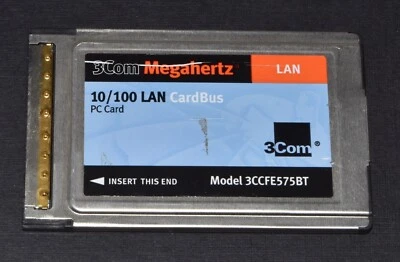 3Com Megahertz 10/100 Ethernet CardBus PC Card *Used* 3CCFE575BT - Image 1 of 2