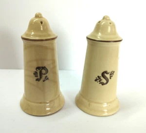 Vintage Pfaltzgraff Village Pattern Salt And Pepper Shaker Set With Plugs - Picture 1 of 8