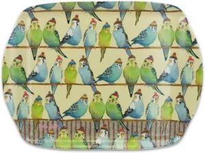 Budgies in Beanies - Emma Ball Colourful Medium Melamine Tray - 35 cm - Picture 1 of 1