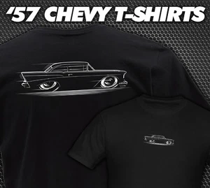 1957 Chevy T-Shirt  '57 Chevrolet Bel Air 210 Delray 57 Silhouette - Picture 1 of 21