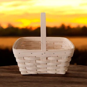 VINTAGE 2003 Signed LONGABERGER BASKET w/Handle 11" Wide - 8" Deep - 11" High - Picture 1 of 2