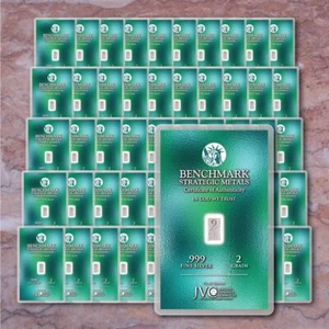 SILVER BARS 999 FINE BULLION 50 PAK OF ATTRACTIVE BARTER BARS 1b - Picture 1 of 4