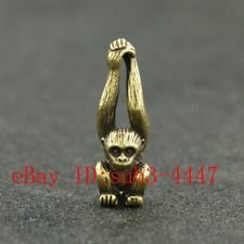 Chinese Handmade Copper  Brass Zodiac Monkey Small Fengshui Statue Ornament