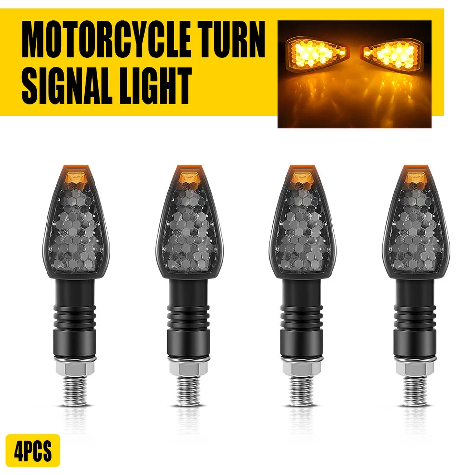 For Kawasaki ZX636 KLX250S KLR650 4X Motorcycle Bike LED Turn Signals Lights - Image 1 of 4