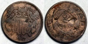 1867 Two Cent Piece - Picture 1 of 1