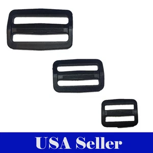 Triglides Webbing Slides 3/4 1 1.5 2" Tri Glides Black Plastic Adjuster Fastener - Picture 1 of 12