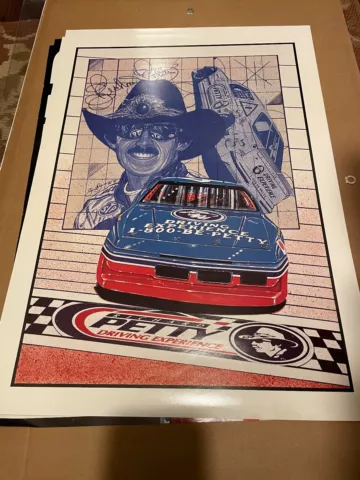 Richard Petty 1995 Sam Bass Poster 22" x 16"  Nascar Cover