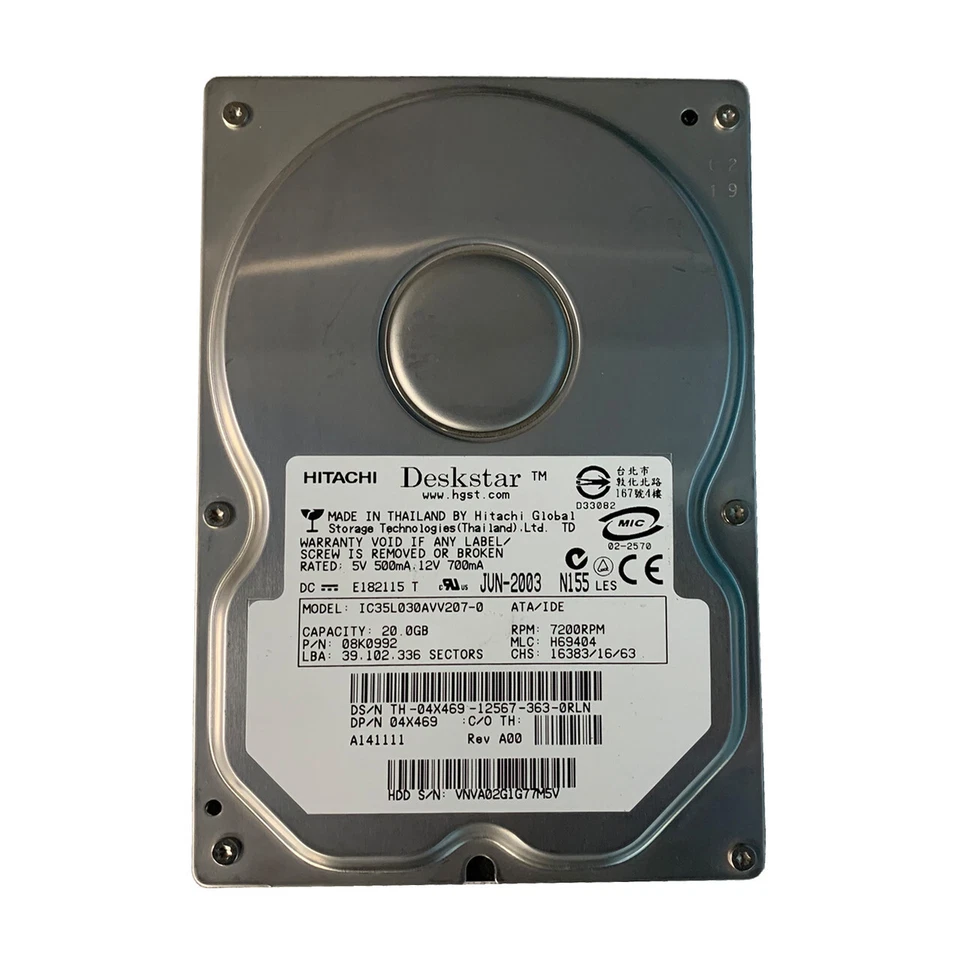 Dell 4X469 20GB 7.2K 3.5" IDE Drive 08K0992 - Image 1 of 1