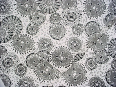 3-1/2Y Scalamandre BR 0008MOUG Mougin Cotton Print FH Charcoal Upholstery Fabric - Image 1 of 4