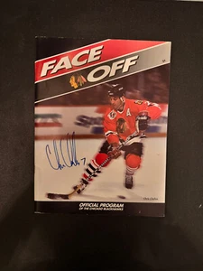 Revista Face Off Autografiada Chris Chelios 100% Gtd. HOF Chicago Blackhawks - Imagen 1 de 1