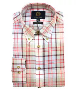 Abito Viyella 80/20 MacDonald tartan usurato vestibilità classica camicia con bottoni Dow - Foto 1 di 2