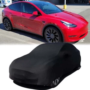 Full Car Cover Indoor Stain Stretch Dustproof Custom Black For Tesla Y 2020-2023 - Bild 1 von 13