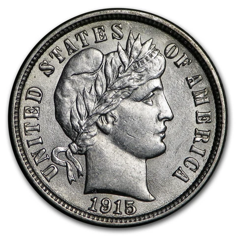 1915 Barber Dime CH AU - SKU#182759 Cover
