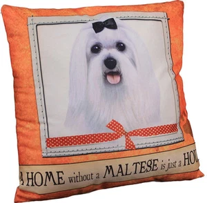 Almohada maltesa 16x16 poliéster corte cachorro - Imagen 1 de 1