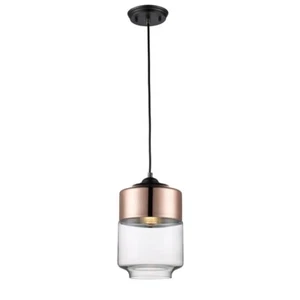 Rocklin 1-Light Copper Pendant Light with Clear Glass Shade by Bel Air Lighting - Picture 1 of 1